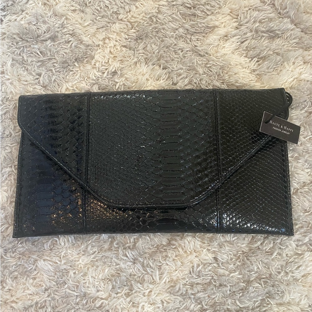 Haute & Happy Hand Bag!!! Black Leather. Never used!!!!